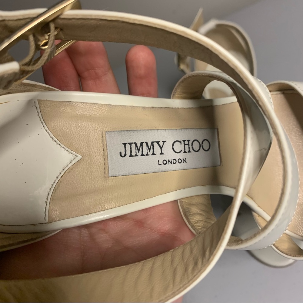 Jimmy Choo Lottie White Patent Heels - Picture 7 of 10